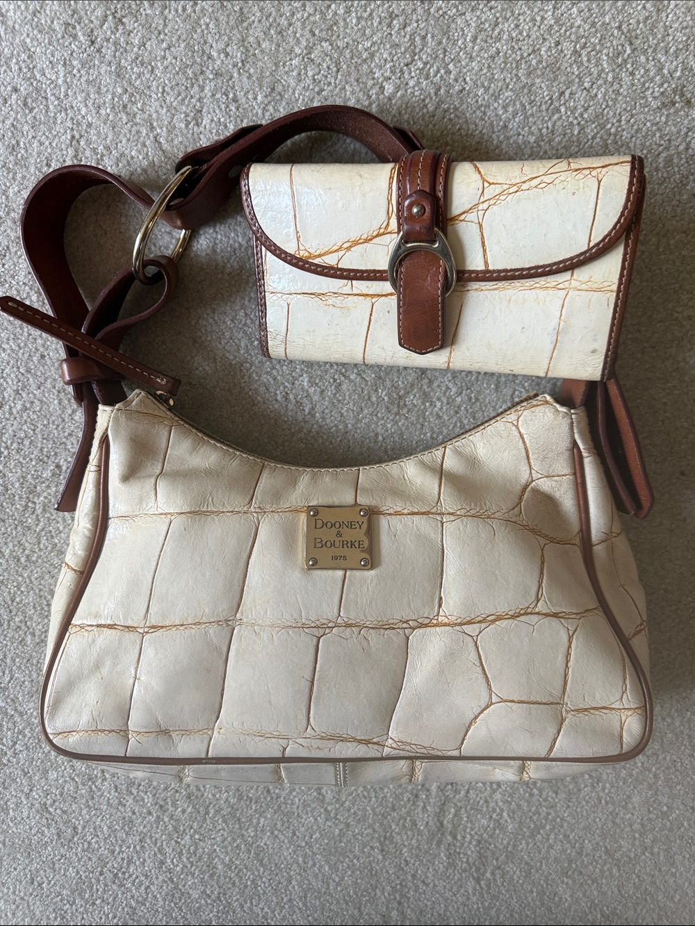 Dooney Bourke Croc Bag & Matching Wallet
